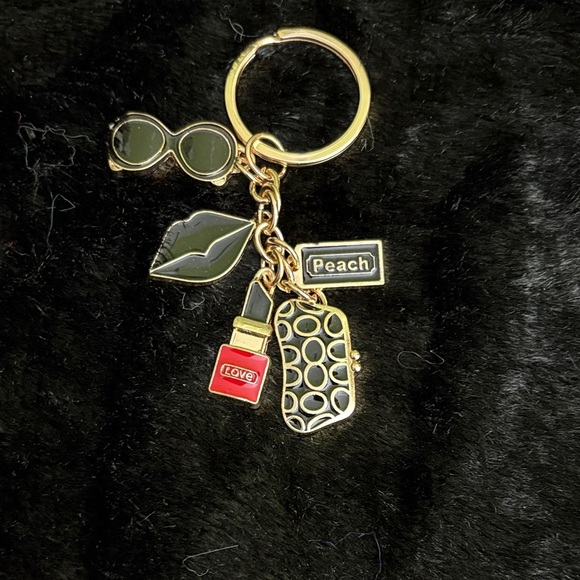 Stylish Gold and Black Keychain Bag Charm Accessory - Picture 3 of 11